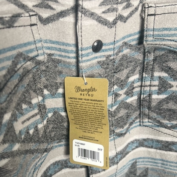 WRANGLER MEN'S RETRO PREMIUM DARK SHADOW JACQUARD FLANNEL - Picture 14 of 15